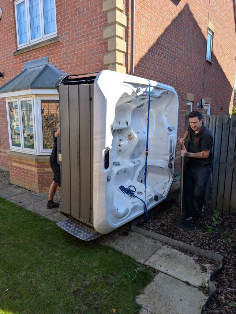 A&M Removals moving a spa!
