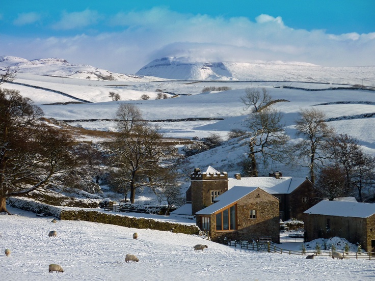 a snowy north yorkshire countryside