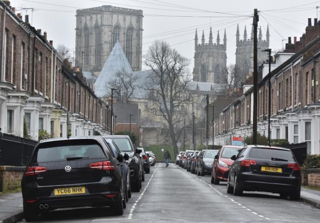 cars parked on a York street